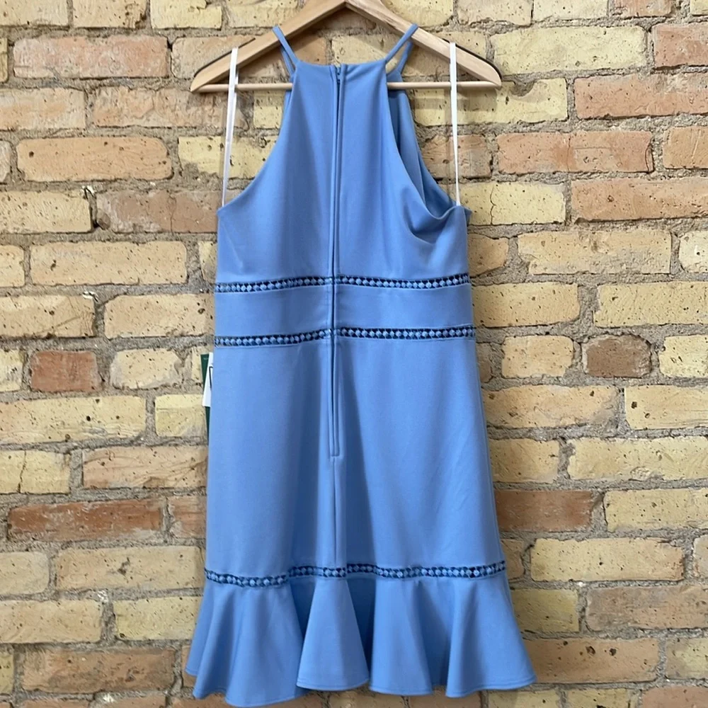 B. Smart Blue Ruffle Cut-Out Mini Halter Dress, 11 & 15 - Picture 4 of 6